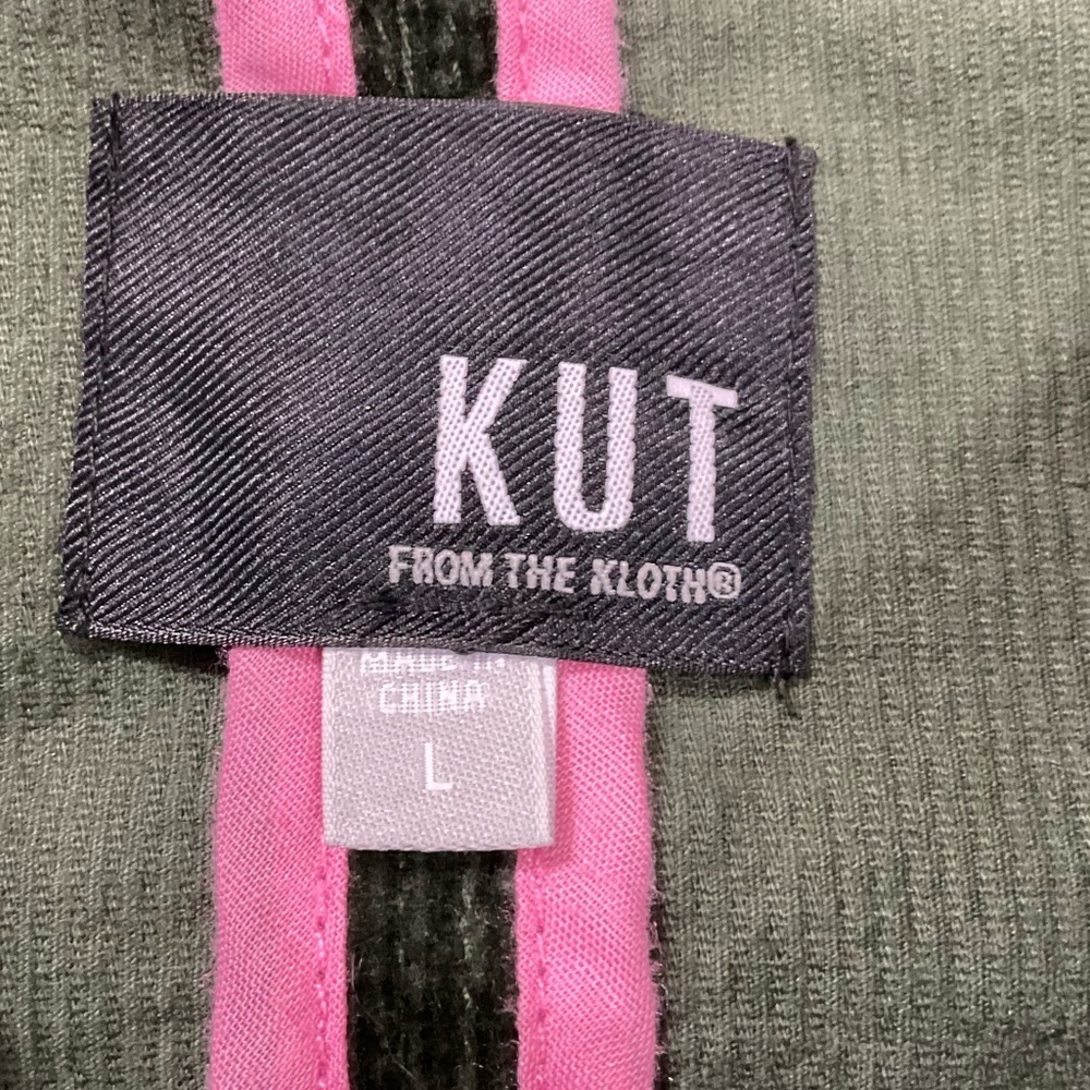 KUT From The Kloth Kyra Corduroy Trucker Jacket Green Large Style KJ46202 NWOT - Picture 14 of 14